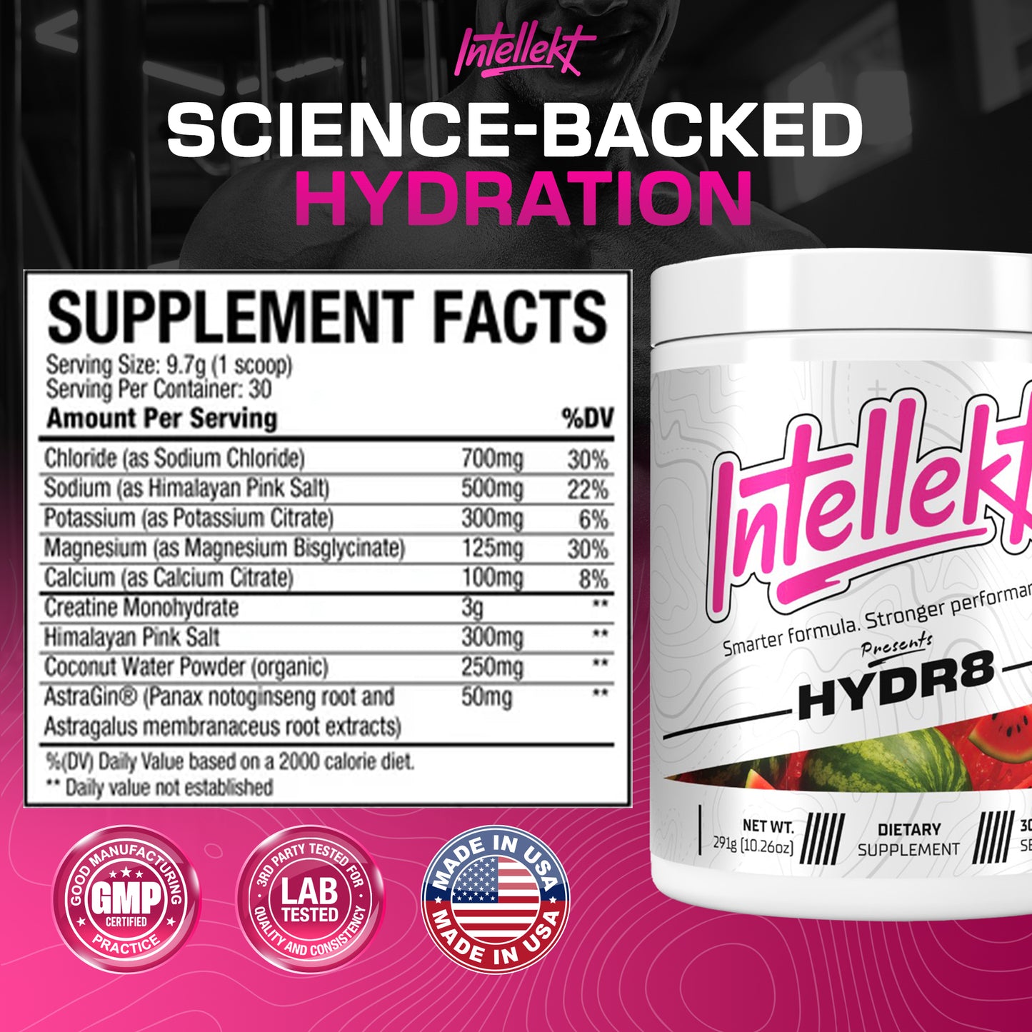 INTELLEKT HYDR8 Electrolytes and Creatine